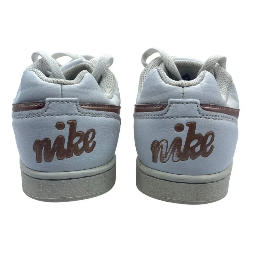Nike Ebernon Leather‎ Athletic Sneakers Lace Up White Rose Gold Women Sz 7 FLAW
